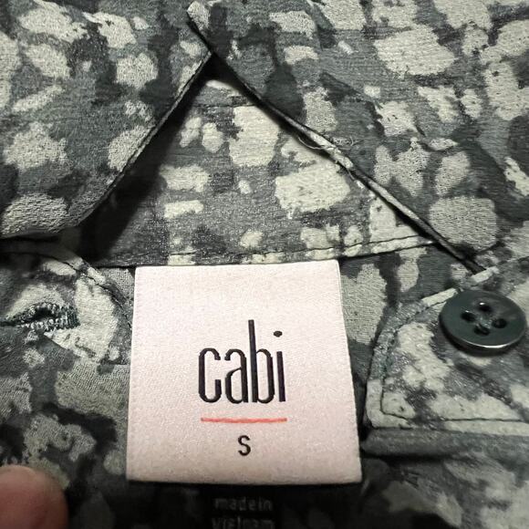 CAbi Shirt Womens Small Semi Sheer Twist Front Blouse 4339 long Sleeve - Picture 6 of 7